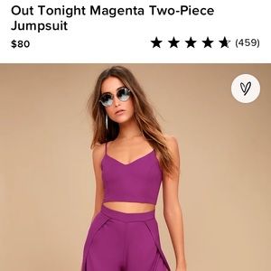 Lulu’s Magenta Two Piece Jumpsuit